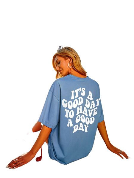 

slogan graphic drop shoulder tee b5td#, White