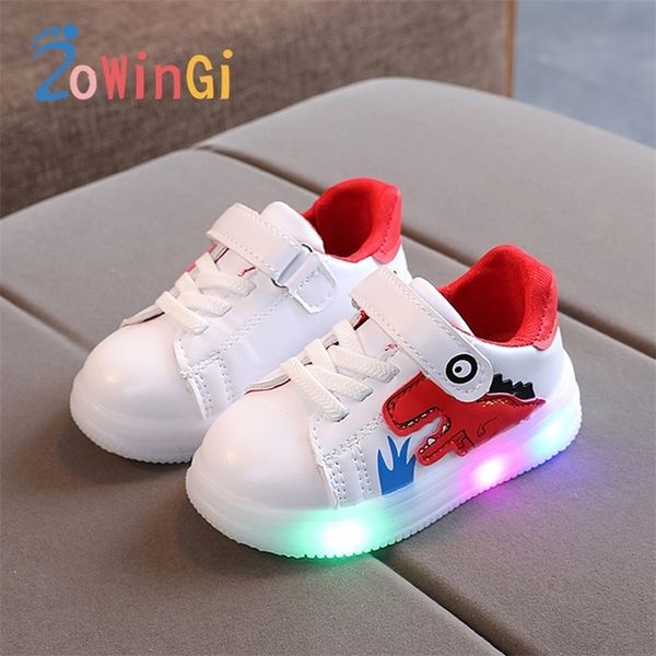 

size 21-25 baby glowing sneaker children casual shoes boys illuminated sneakers kids luminous shoes sport shoes for girls 220429, Black;red