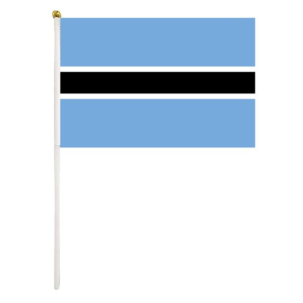 

botswana hand waving flag 14x21cm premium polyester mini world country flag banner with plastic flagpole