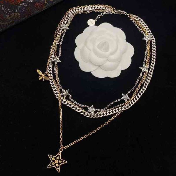 

factory outlet 2022 new multi-layer sky star necklace old fashion trend style jewelry, Silver