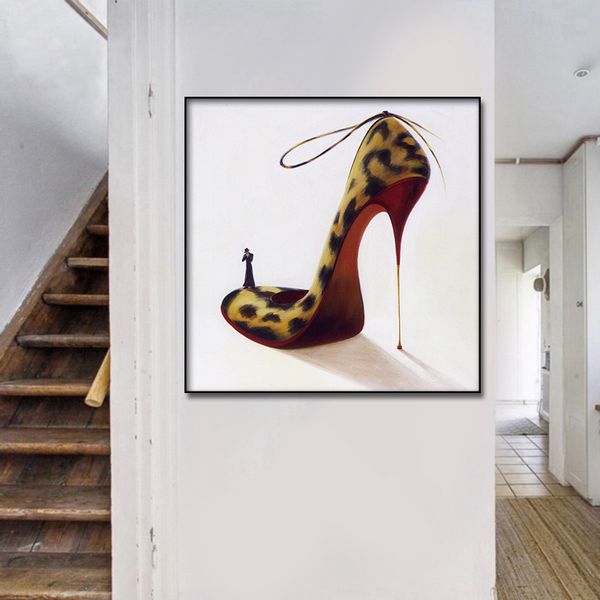 Аннотация джентльмен в леопардовых высоких каблуках холст плакаты на стенах принт современная живопись скандинавская детская спальня украшения картинка