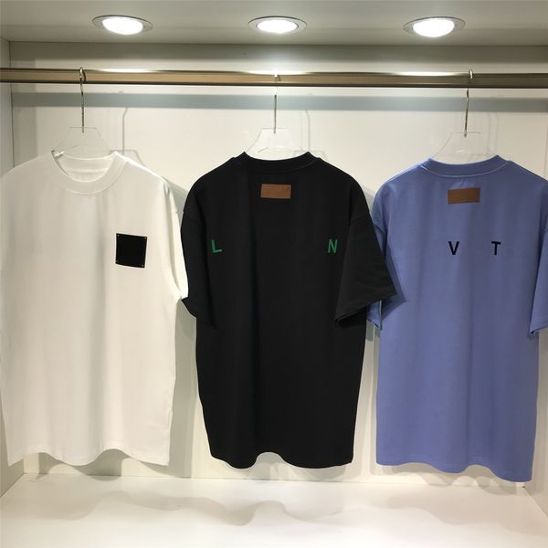 

designer luxurys mens summer casual short t shirt letter embroidery double yarn fabric technology shirts men women t-shirts short sleeve clo, White;black