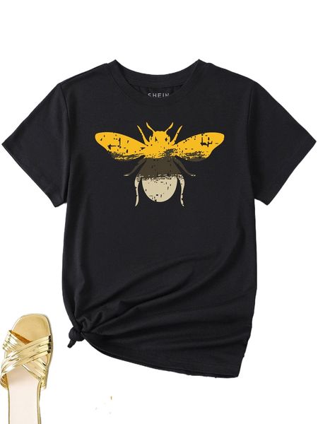 

bee print tee q91b#, White