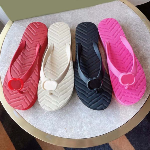 

2022 women slippers designer sandals v-shaped flip flops classic waterproof non-slip beach shoes colorful flat slippers soft foam sole casua, Black