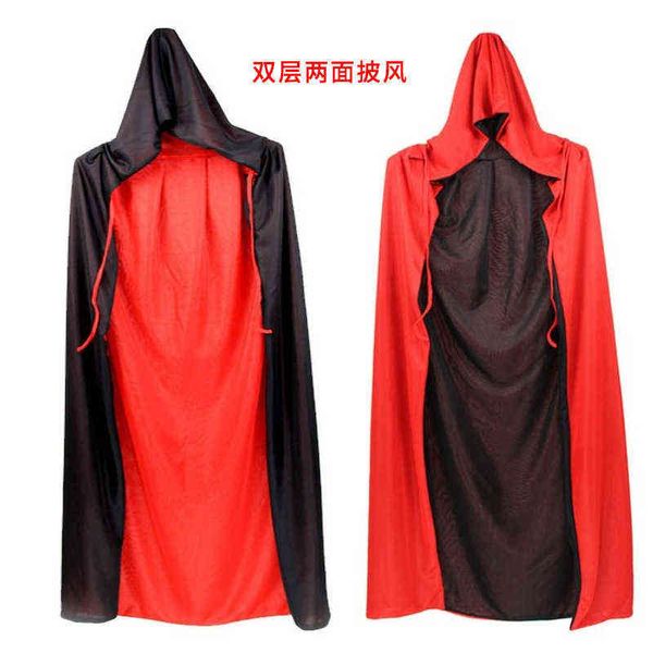

factory outlet halloween cape children's makeup costume props red black face stand collar death pirate ezmi