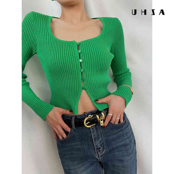 

women's knits & tees minority korean knitted cardigan women's spring wear 2022 hollow ins simple slim fit jacket z153, White