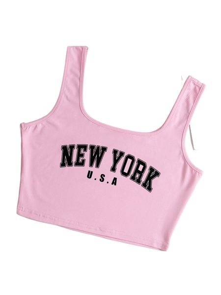 

letter graphic crop tank v6ae#, White