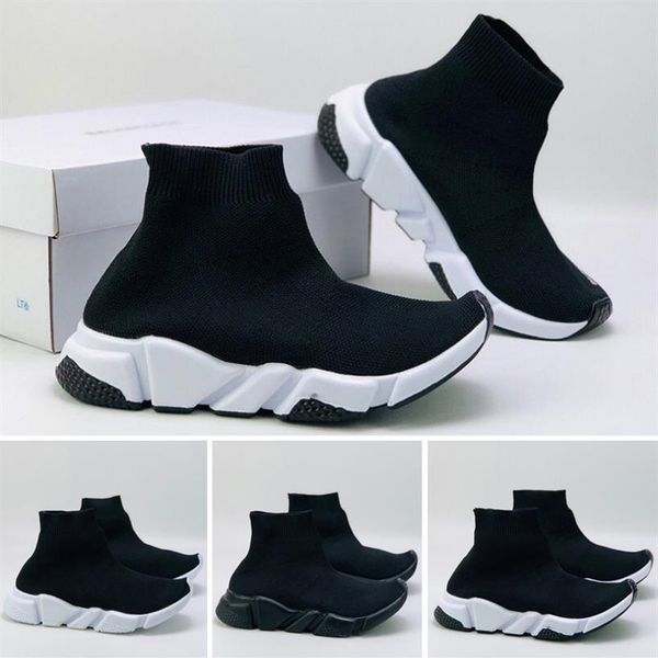 

2018 kids sock shoes paris children's sneakers casual shoes for quality mens women outdoor sneakers size eur28-197t, Black