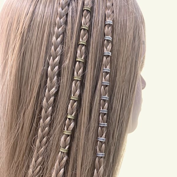 10pcs/set African Braid Spiral Hairpin for Women Girl Punk Ronno Ronno Clip Accessori Dreadlock Charm Gioielli perle