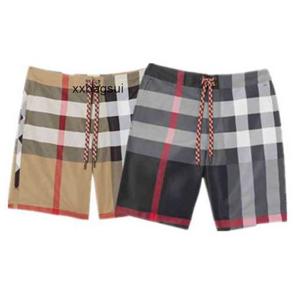 

burbrery burbrery bajia war horse men's casual fashion plaid pants youth versatile capri windbreaker fabric beach shorts bbr brand, White;black
