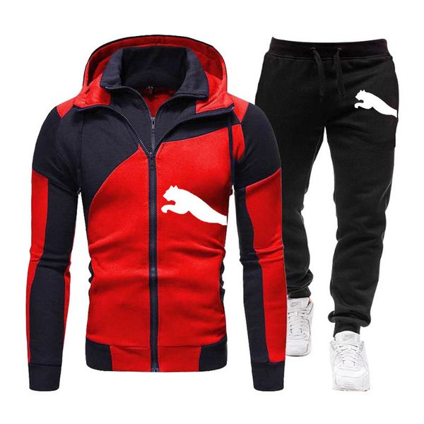 

2022 autumn and winter men's new selling hooded pants brand suit running sportswear+casual pants fitness travel home s-3xl, Gray