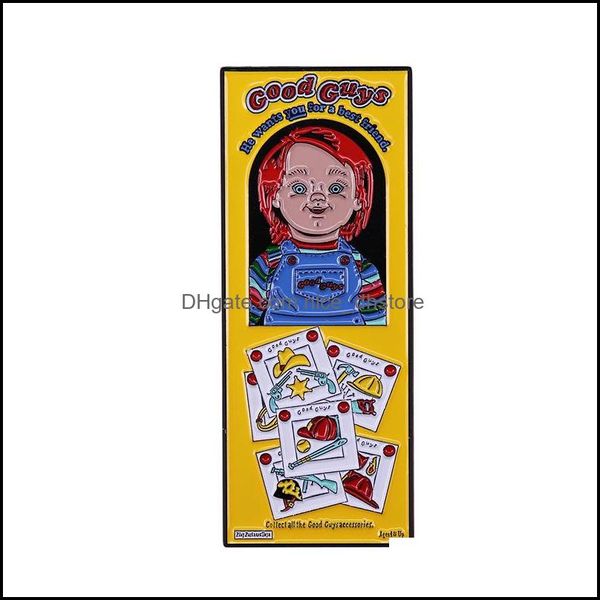 J￳ias de joias pinsbra￭aches Good Guys Garanhas de Aderetes Chucky Caixa de esmalte Horror Kids Play Dollo