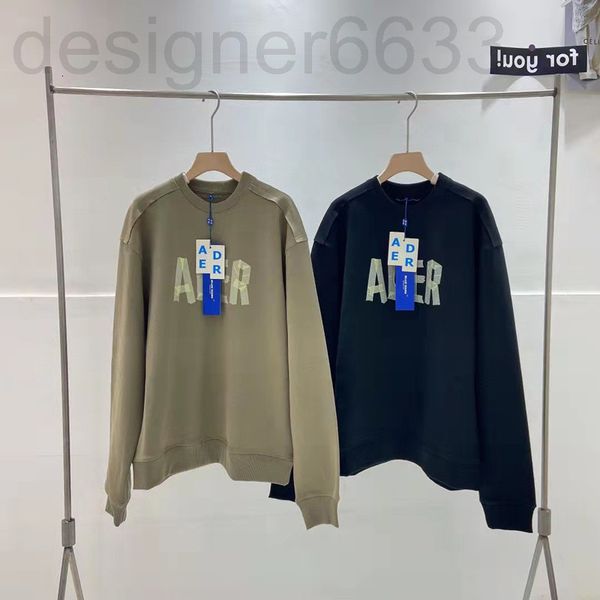 

women's hoodies & sweatshirts designer ader spring origami letter round neck loose sweater men's and long sleeved trend omgb, Black