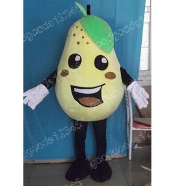 Performance Pear Maskottchen Kostüme Halloween Fancy Party Kleid Cartoon Charakter Carnival Xmas Werbung Geburtstagsfeier Kostüm Outfit