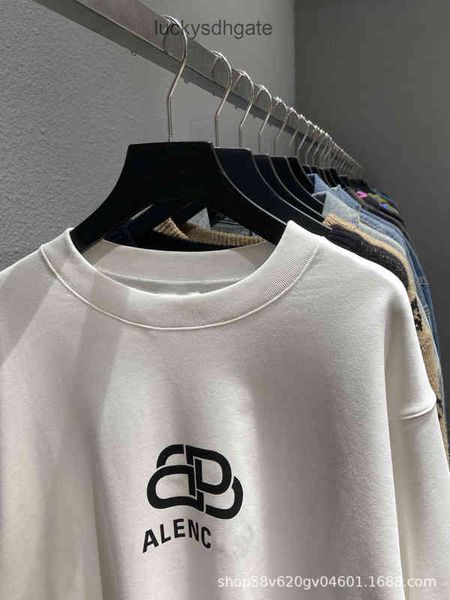 

designer brand hoodies ba lencia ga high version b family lock printing terry round neck sweater ins paris hig wjsd, Black