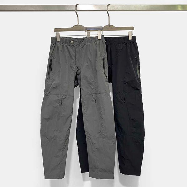 

men's pants autumn and winter new european and american high street technology waterproof zipper design niche function three-dimensiona, Black