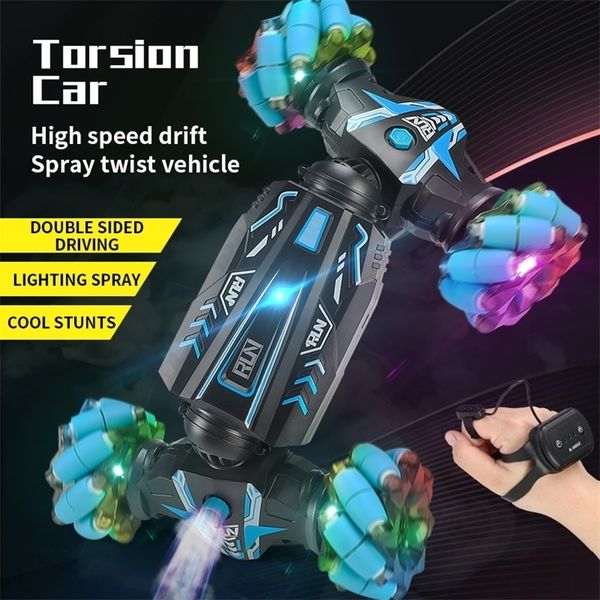 

4wd toy gesture sensing spray twisting stunt drift car r remote controlled rc toys for children boys adults 220629