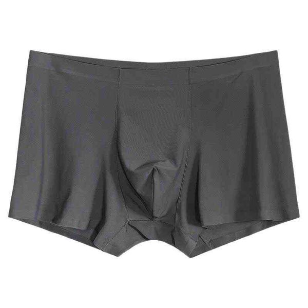 Homens sem emenda Boxers Luxo de Silk Boxers Underwear Boxer Spandex 3D Crotch Boxer Nylon Underwear Shorts Slips XXXL G220419