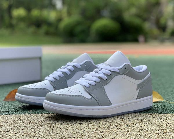 

shoes jumpman 1 low mens basketball 1s white wolf grey aluminum womens running outdoor sports sneakers ship