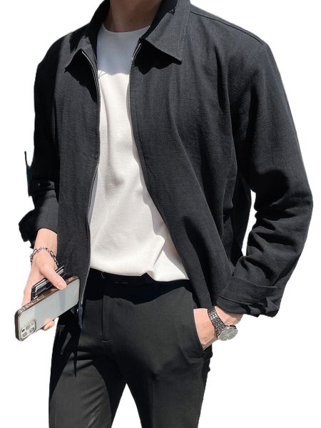 

dazy men zip up jacket 50c5#, Black;brown