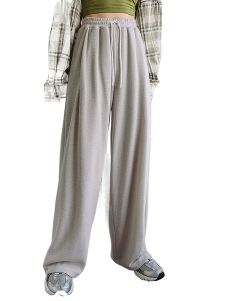 

dazy solid slant pockets drawstring waist sweatpants u1in#, Black;white