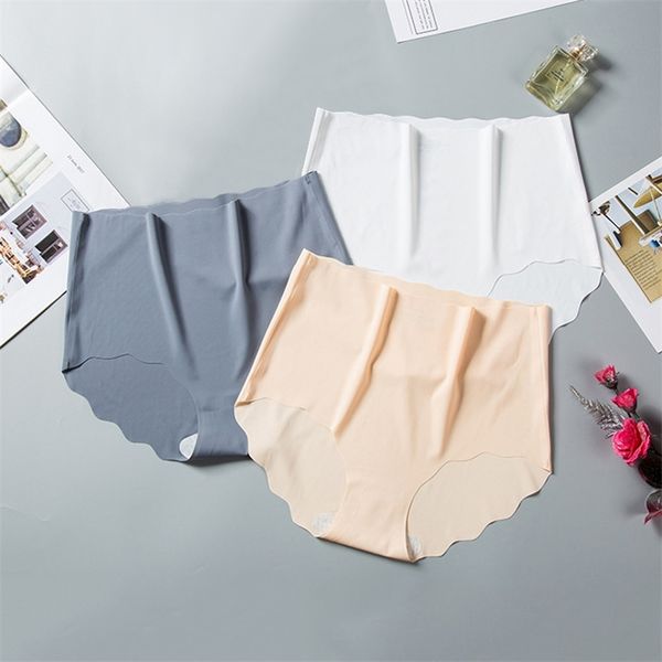 

3pcs high rise seamless panties for woman underwear briefs wave solid female ladies 220426, Black;pink