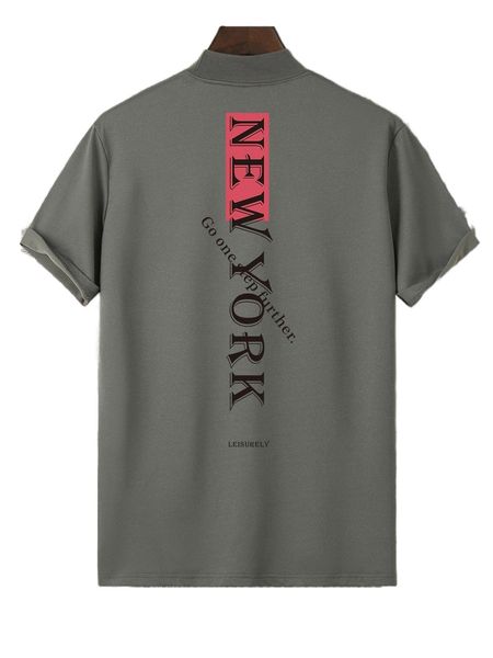 

men letter graphic mock neck tee m949#, White;black