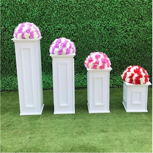 Decorazione per feste 2 pezzi Matrimonio Strada Piombo Telaio PVC Rettangolare Colonna romana Sfondo di scena Forniture per festival domesticiFesta