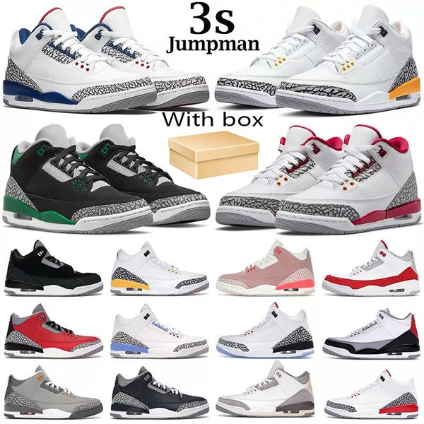 

with box basketball shoes men 3s jumpman 3 cardinal red pine green racer blue cool grey court purple laser orange mens trainers outdoor spor
