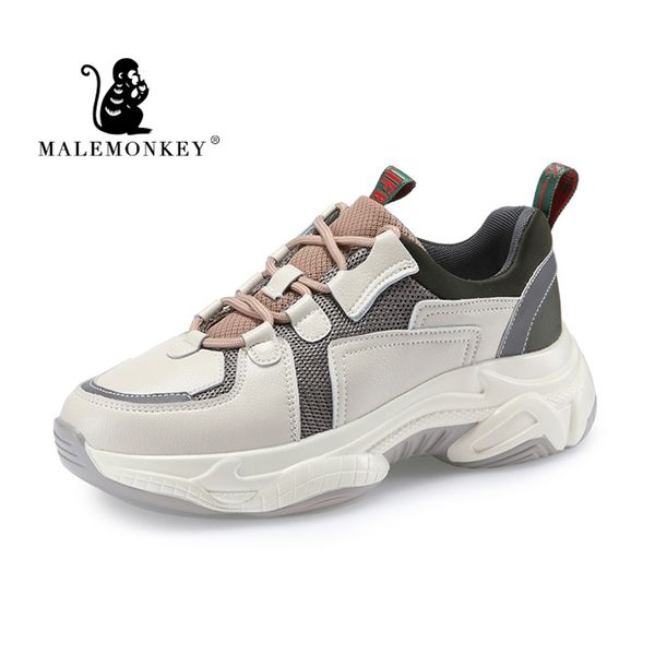 

fashion sport casual sneakers women spring autumn leather breathable comfortable sneaker platform shoes women black 220623