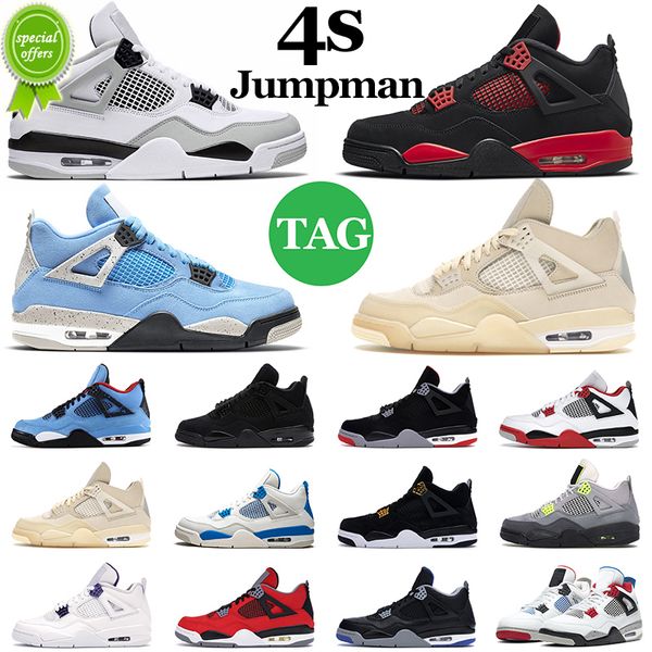 

2022 jumpman 4 mens basketball shoes 4s military black canvas cat red thunder university blue white oreo sail men womens trainers sports sne