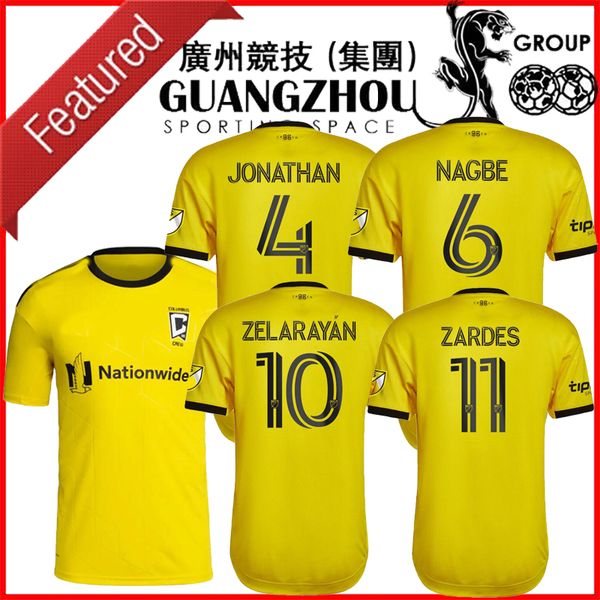 

22 23 mls columbus soccer jersey 2022 2023 jonathan nagbe zelarayan zardes football shirts home away third, Black;yellow