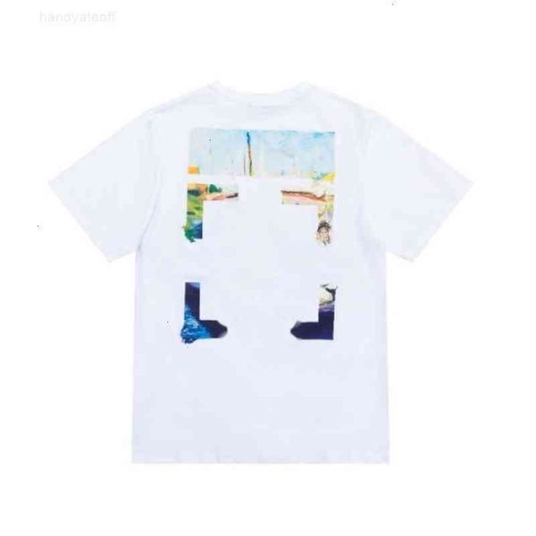 

men's off t-shirts fashion brands t shirts cotton designer oil paintting arrow short sleeves mens t-shirt casual tee back printing x b, White;black