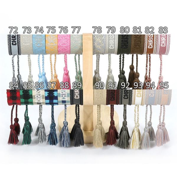 

brand classic fashion embroidery bracelets luxury women men bangles friendship charm bracelet woven adjustable tassel vintage couple braided, Golden;silver