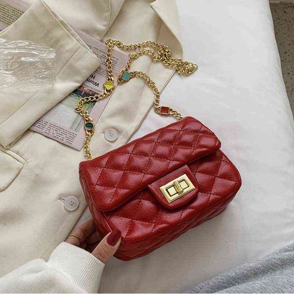 

hbp crossbody bag luxury diamond grid chain for women pu leather female shoulder ladies small purses and handbags brand 220727
