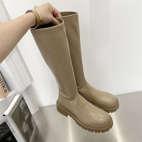 

ankle boots winter mid heels platform women botas snow warm designer motorcycle gladiator oxford zapatos 220813, Black