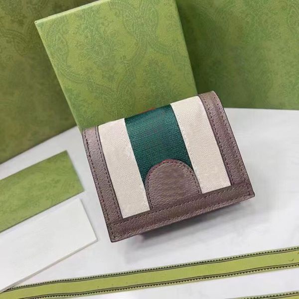 Bolsas para mulheres carteira de carteira marca luxo bifoldo curto pequeno couro carteira de cartão de crédito unissex carteira homem vermelho e verde de alta qualidade com embreagem de caixa