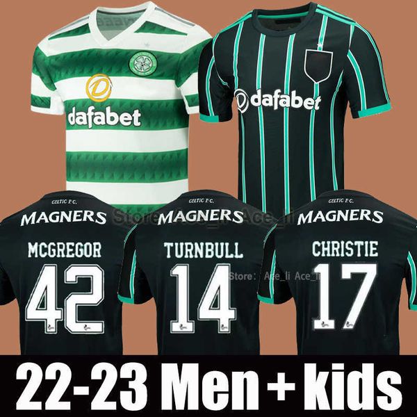 

22 23 celtic away home soccer jersey jota ajeti 2022 2023 mens kids abada mcgregor turnbull kyogo starfelt carter-vickers baby junior infant, Black;yellow
