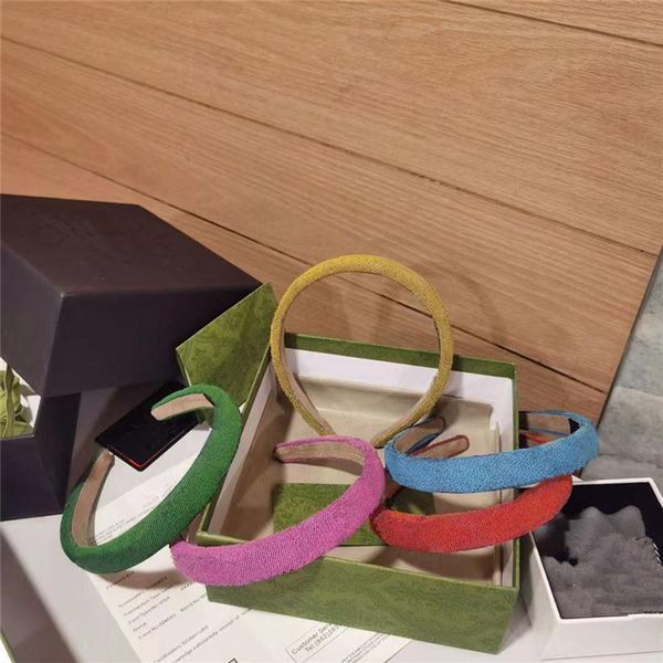 

women designer headbands fashion classic narrow edge fabric ladies girls hair accessories high-quality colorful scrun283a, Silver