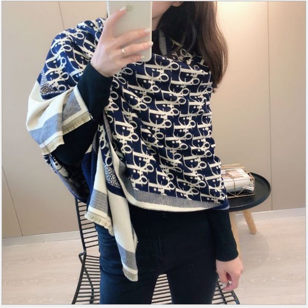 

78% offnew autumn and winter printing imitation cashmere scarf bib women's dual-purpose shawl2022 latest models, Blue;gray