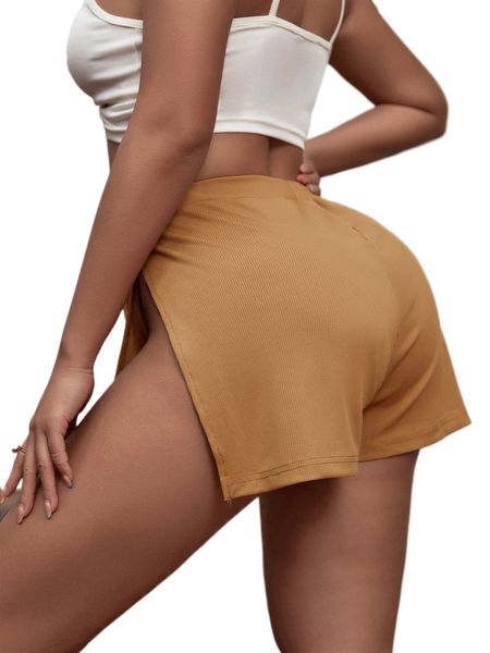 

sxy solid split thigh shorts y5f2#, White;black