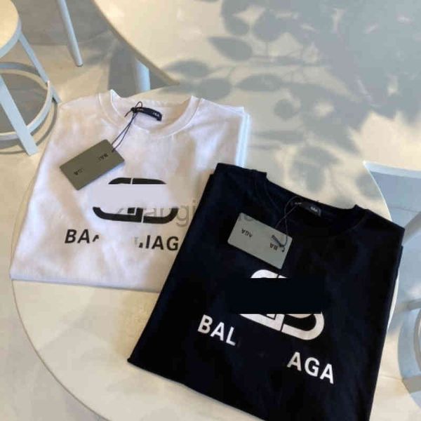 Designer Balanciagas T Shirt Vintage Oversized Luxe Moda Homens E Mulheres Amantes Carta Casal Algodão Puro Marca Grande Base Wholele Summer Short T Shirt