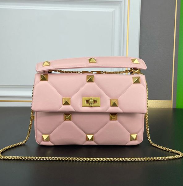 

rivet chain bags flap crossbody bag women envelope shoulder bag wallets hardware twist buckle interior zipper pocket diamond lattice thread