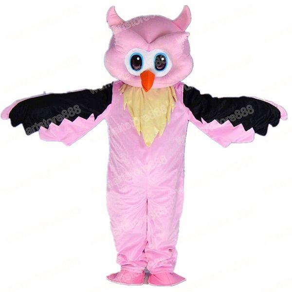 Costume della mascotte del gufo rosa di Halloween Vestito da festa di Natale di alta qualità Vestito da personaggio dei cartoni animati Vestito da carnevale unisex per adulti