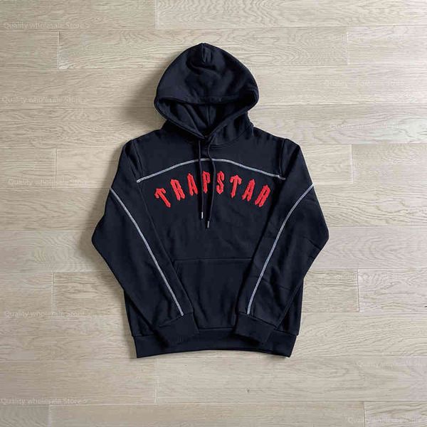 

towel embroidered hoodie 1 to trapstar 1 decoding gray revolution high street women jackets, Black