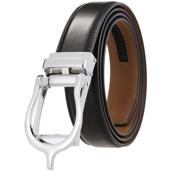 

2022 men's automatic buckle metal designer belts for men's trousers, Black;brown