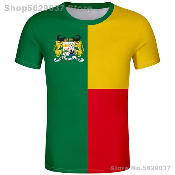 BENIN T-Shirt kostenlos nach Maß Name Nummer Ben DIY Druck PO Land T-Shirt BJ Nation Flagge College Beninese schwarz rot Kleidung 220702