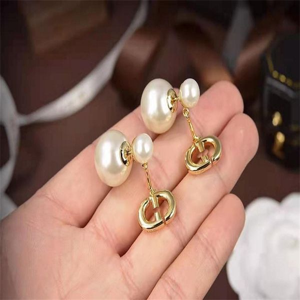 

80% off online pearl letter earrings simple temperament fashion earrings female s925 silver needle, Golden