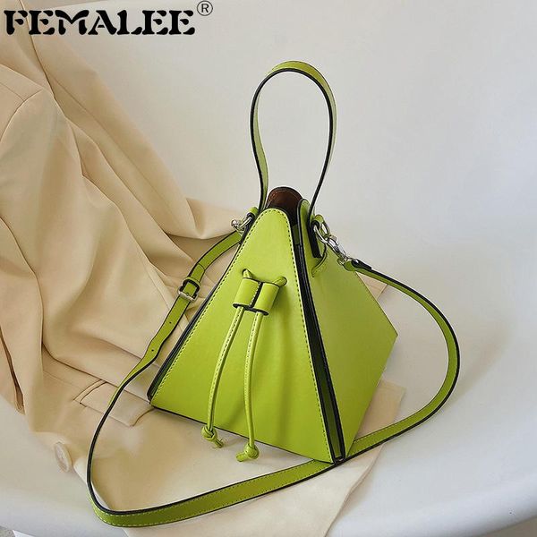 Bolsas de ombro dobráveis bolsas de pirâmide feminina de luxo designer bolsa de mão feminina crossbody triângulo doces cor tote para mulheres ombro shoshou