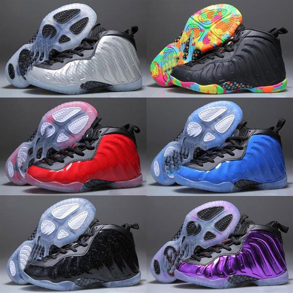 

new kids penny hardaway fruity pebbles basketball shoes youth sports trainers shoes boys girls foam one sneakers for 28267v, Black;red